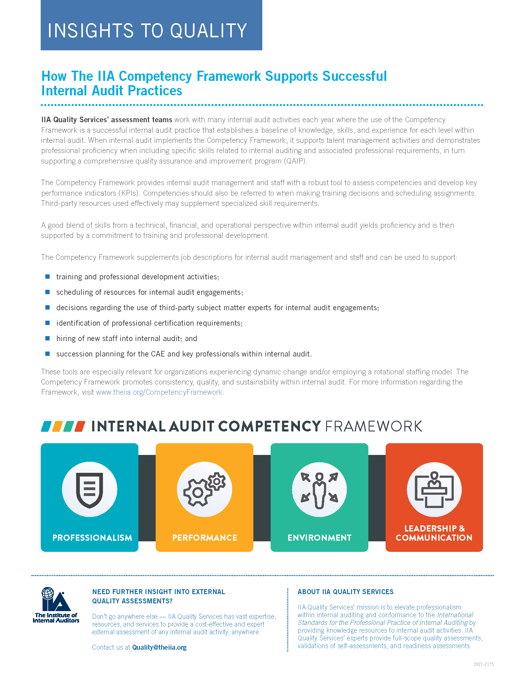 How The IIA Competency Framework Supports Successful Internal Audit 