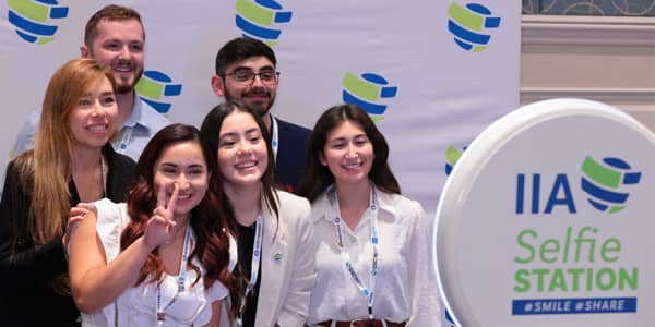 Students posing for the selfie camera at the Global Student Conference